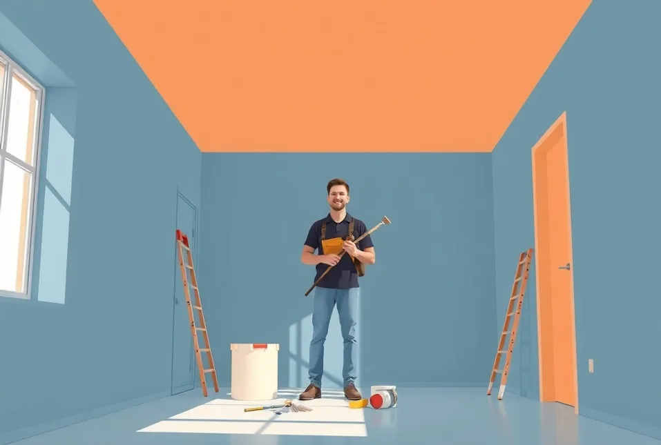 Intérieur rénové après travaux de peinture à Albertville